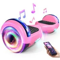 SISIGAD Balance Scooter 6,5 Zoll Dualmotorräder, Hoverboard mit LED-Licht, Smart Bluetooth, 10 km/h, Hoverboard mit LED Lichter Bluetooth,Geschenk für Kinder