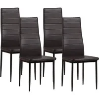 Albatros International Esszimmerstuhl Esszimmer Stühle 4 er Set MILANO, Stuhl Stühle Esszimmerstühle, Küche (4er Set, Braun, Kunstleder Bezug), Küchenstuhl Küchenstühle Essstühle für den Esstisch Ess Stühle