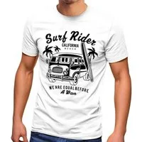 Neverless Print-Shirt Herren T-Shirt Bus Surfing Retro Slim Fit mit Print