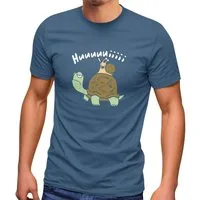MoonWorks Print-Shirt Herren T-Shirt Schildkröte Schnecke Huuuuiiii Lustig Witzig Scherz mit Print