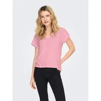 ONLY V-Shirt ONLFREE LIFE S/S V-NECK LACE TOP JRS Materialmix, loose fit, V-Ausschnitt