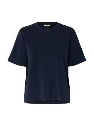 SELECTED WOMEN - SLWTENNY SS BOXY O-NECK TEE NOOS Dark Sapphire - Gr. - S