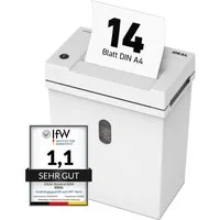 IDEAL Aktenvernichter IDEAL Shredcat 8200 CC, 4 x 40 mm Partikelschnitt, Sicherheitsstufe P-4, bis 14 Blatt, 21 l Auffangvolumen, DSGVO-konform