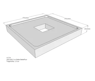 Neuesbad Wannenträger für Bette Floor 1000x1000 SD22822