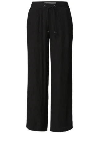 Street One - Stoffhose mit weitem Bein schwarz - Gr. - 30