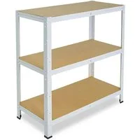 shelfplaza Schwerlastregal HOME, 90x60x50cm weiß, 3 Böden, Kellerregal, Garagenregal, Steckregal