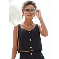 Vivance by Lascana Crop-Top mit Zierknöpfen, luftiges Sommertop