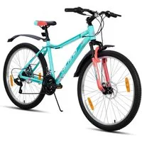 HILAND Mountainbike 26/27,5 Zoll Fahrrad für Erwachsene, MTB für Männer und Frauen, Mit Aluminium Rahmen, 18 Gang,Doppelscheibenbremse Federgabel