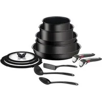 Tefal Topf-Set Ingenio Unlimited On, Topf und Pfannenset abnehmbarer Griff, stapelbar, Aluminium (Set, 13-tlg., Kasserollen 16/20/24cm, Pfannen 24/28cm, Griffe, Deckel, Küchenhelfer), platzsparend, Pfannen Induktion mit Antihaftversiegelung, L39593