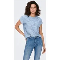 ONLY Kurzarmshirt ONLSMILLA LIFE S/S TOP JRS NOOS regular fit, modisch, Single Jersey, Materialmix, Rundhals