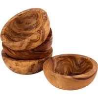 APS Dipschale OLIVE, Holzwerkstoff, (Set, 4-tlg), geöltes Olivenholz, jedes Stück ein Unikat