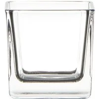 Hakbijl Glass Tischvase Glasvase Cubic klar Quadratisch 6 x6 x 6cm, leicht konisch