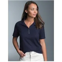 Trigema Poloshirt TRIGEMA Poloshirt aus Baumwolle mit Kristallsteinen (1-tlg)