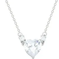 LÖB Kette mit Anhänger 925 Silber Halskette Kette Zirkonia Stein Herz Form Anhänger Herzkette (Geschenke für Frauen Beste Freundin Mutter Mama Damen zum Geburtstag Weihnachten Weihnachtsgeschenke), Collier Glitzer Herzform Steinanhänger Herzanhänger 