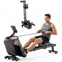 YEE RUN Rudergerät für Zuhause - 16 magnetische Widerstandsstufen, LCD-Display und App, Widerstandsverstellung