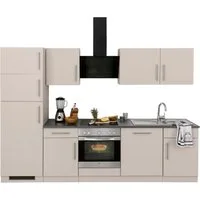 wiho Küchen Küchenzeile Cali, mit E-Geräten und Kühl-Gefrierkombination, Breite 280 cm