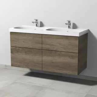 Sanipa 3way Waschtischunterbau zu Geberit Acanto Waschtisch mit 4 Auszügen, Eiche-Nebraska SM42037