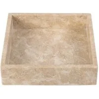 wohnfreuden Dekoschüssel Marmor Tablett creme quadratisch 20 cm, 1348