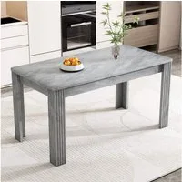 BBWL Esstisch Moderner Esstisch in Beton-Optik mit Holzmaserung,116 × 65 × 75 cm (Rechteckiger Tisch mit vier stabilen Beinen, pflegeleichter Oberfläche und robuster Spanplatte,belastbar bis 130 kg)