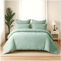Wolkenfeld Bettwäsche Wolkenfeld Premium Musselin mit Reißverschluss, Musselin, 2 teilig, aus 100% Baumwolle – Atmungsaktiv & Weich – inkl. Kissenbezug 80x80