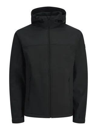 JACK&JONES - JJEMARVIN HOOD SOFTSHELL NOOS black - Gr. - M