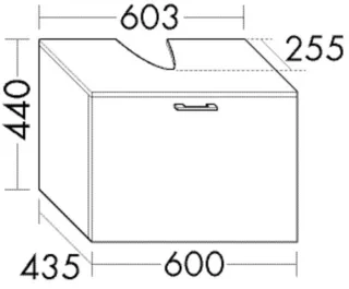 Burgbad Waschbecken-Unterschrank System 30 Preisgruppe 2 Echo 436x603x433 Kieselgrau Softmatt WURL060F6921