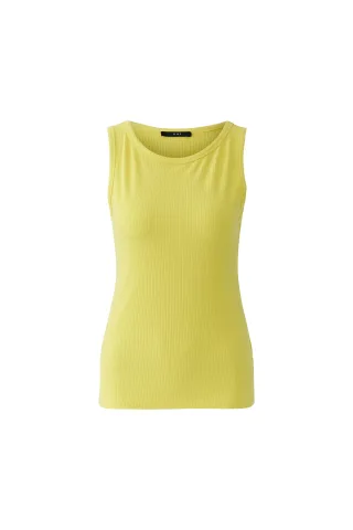 Oui - FILIZ Top elastische Viskoserippe lemon zest - Gr. - 42