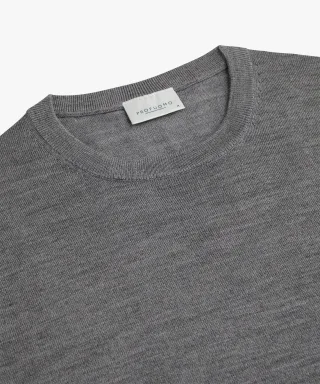 Profuomo - Grauer Merino Crewneck Dunkelgrau - Gr. - S