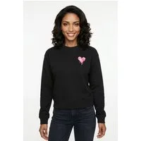 HUGO Sweater Delessa Baumwoll-Terry mit Rundhals