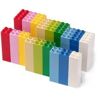 Katara Klemmbausteine für Kleinkind, Junge, Mädchen Konstruktionsspielsteine, (Packung), Flexible Bauplatte, 108 Bausteine (bunt), oder zusammen als Set