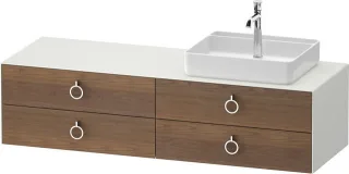 Duravit White Tulip Konsolenwaschtischunterbau wandhängend Amerikanischer Nussbaum & Weiß Matt & Sei WT4995R77360000