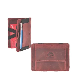 Minimalistisches Magic Wallet mit Münzfach aus Leder in rusty red | Greenburry. Die strukturierte Geldbörse für Ihren perfekten Alltag von heute.