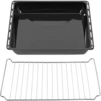 ICQN Backblech 42.2 x 37 cm Backbleche & -Gitter, Emaille, (Set mit Backofenrost, 2-St), Kratzfest & Rostfrei, 422 x 370 x 4,5 mm