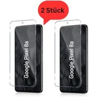 CLM-Tech Displayschutzglas 2x Schutzfolie für Google Pixel 8a - Panzerfolie für Google Pixel 8a, - Panzerglas Folie - Anti-Fingerabdruck und kratzfest -, 2 Stück, Unterstützt Fingerabdruck-ID