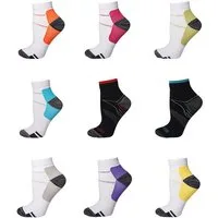 HAUSS SPOLE Kurzsocken 9 Paar Kompressionssocken Kurzsocken Wandersocken Laufsocken L/XL (9-Paar, Plantarfasziitis Socken Stützstrümpfe für Knöchelschutz) Damen Herren für Running Wandern Reisen