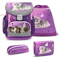 Belmil Schulranzen Mini-fit Ergonomisches Schulranzen-set 4-teilig Mit Brustgurt (4-tlg., Schulranzen Set 4 tlg)