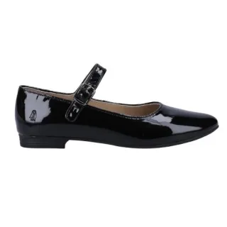 Hush Puppies - "Melissa" Riemchenschuhe für Damen, Leder (Schwarzer Lack)