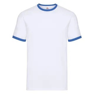 Fruit of the Loom - "Ringer" T-Shirt für Herren (Weiß/Königsblau)