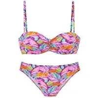 Vivance Bügel-Bandeau-Bikini mit farbenfrohem Blätterdruck