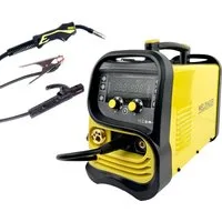 WELDINGER Schutzgasschweißgerät MIG/MAG-Schweißinverter MEW 161 SYN eco synergisch (Fülldraht WIG MMA), 30 - 160 A, 7-tlg., Arbeitslicht