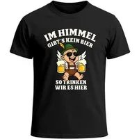 MoonWorks Print-Shirt Herren T-Shirt für das Oktoberfest Im Himmel gibt's kein Bier Engel mit Print