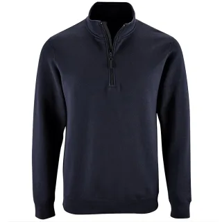 SOLS Herren Stan Kontrast Zip Neck Sweatshirt (Französisch Navy)