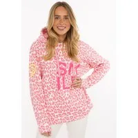 Zwillingsherz Hoodie "Alissa Leo AOP" mit SMILE Print, Kapuze, Leo Muster