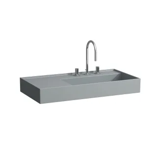 LAUFEN Waschtisch Kartell · LAUFEN 460x900x150, ohne Hahnloch, ohne Überlauf, Ablage links, graphit H8103397581121