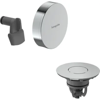 hansgrohe Exafill Ab- und Überlaufgarnitur 58131000 Oberfläche Deckel chrom, chrom, Fertigset, mit Wanneneinlauf