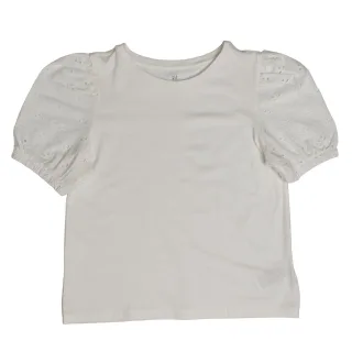 Mädchen-T-Shirt mit bestickten Puffärmeln 601395