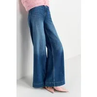 RICHROYAL Weite Jeans NOS MR SC F Blue Hoher Bund, weites Bein, dezente Waschung