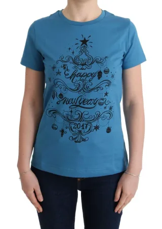 Dolce & Gabbana Damen Blau Baumwolle 2017 Motiv T-Shirt