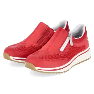 Rieker Slip-On-Sneaker - Gr. 37 - Rot - Textil & Synthetik