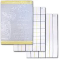 Dyckhoff Geschirrtuch Mojito, mit 3 verschiedenen Motiven, mit Mojito COCKTAIL Rezept Motiv, (Set, 3-tlg), aus 100% Baumwolle, Maße je Tuch ca. 50x70 cm